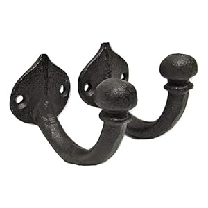 Set of 2 Rustic Vintage Style 2.5" Cast Iron Robe Towel Stocking Purse Hooks Hangers Set of 2 Rustic Vintage Style 25 Cast Iron Robe Towel Stocking Purse Hooks Hangers