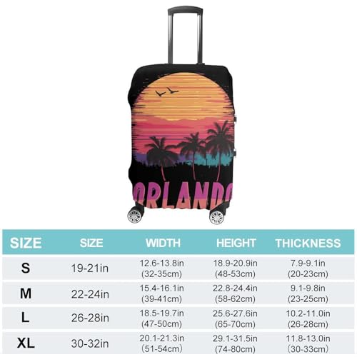 Orlando Sunset Palm And Trees Luggage Covers Washable Travel Suitcase Cover Elastic Baggage Protector2