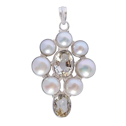 Collier en citrine naturelle anti-ternissement en argent 925 hypoallergénique