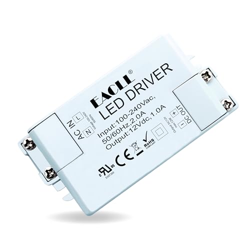 Image of LED Power Supply Driver AC 100-240V to DC 12V 1.0A 12W Transformer, for Driving Less Than 12W MR11 G4 MR16 GU5.3 LED Bulbs LED Light Strip, LED Lamp Adapter Driver Mini Power Supply, UL Listed