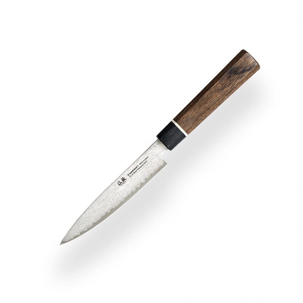Suncraft VG-10 Black Damascus & Couteau de cuisine & Damas Couteaux de Chef 120 mm & Professionnel Japon Acier 67 couches avec manche en Pakkawood