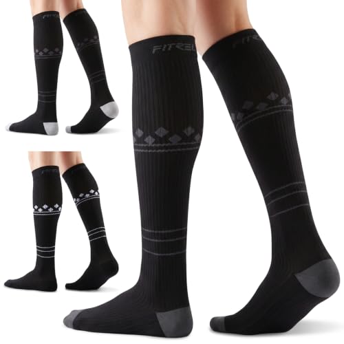 Image of FITRELL 3 Pairs Compression Socks for Women and Men 20-30mmHg-Circulation Support Socks