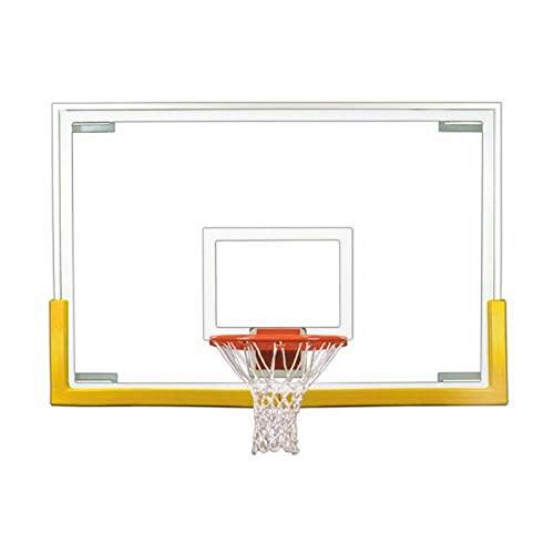 First Team Tradition Upgrade Package with 72in Glass Basketball Backboard, Breakaway Rim and Padding Color: Grey