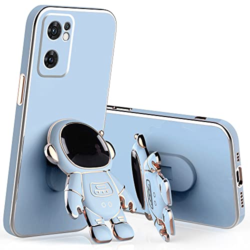 Compatibile con Cover Oppo Find X5 Lite Antiurto Custodia Oppo Find X5 Lite con Supporto Astronauta 3D Sottile Anti-Graffio Case silicone tpu blu