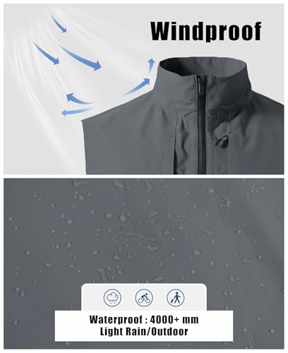 Image of Susclude Men's Quick Dry Lightweight Softshell Vest Windproof Sleeveless Jacket for Fishing Work Golf Hiking Casual Travel