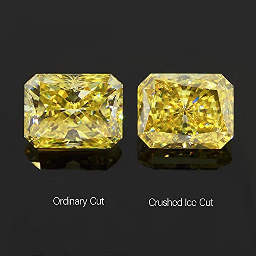 Gigajewe 3Ct 7X9Mm Vivid Yellow Vvs1 Moissanite Radiant Excellent Cut Moissanite Loose Gemstones For Jewelry Making #TOP7