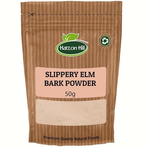 Slippery Elm Bark Powder 50g by Hatton Hill | Eases Discomfort, Soothes Digestion & Upset Stomach, Helps Soothe The Throat and Coughing,