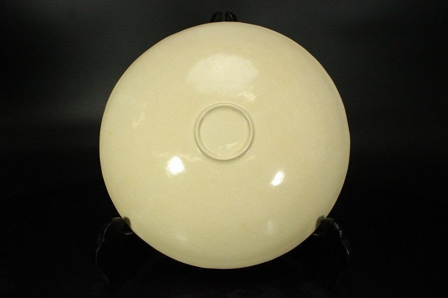 中国美術 白磁 陽刻 龍紋 碗 定窯 古渡 φ27.5cm 時代箱(LC265)