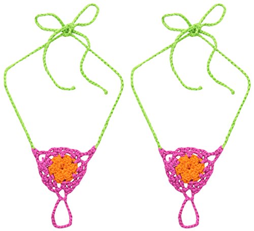 Image of Jefferies Socks Big Girls' Color Pop Crochet Barefoot Sandal