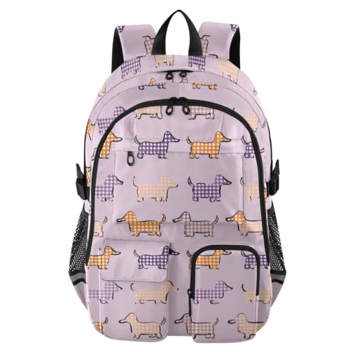 Mochilas de viaje para laptop de uso universitario diario con estampado de pata de gallo