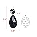 BIHRTC 12Pcs 38mm Galss Crystal Teardrop Chandelier Prisms Parts Hanging Galss Crystal Pendants Beads +50pcs Metal Split Ring + 50pcs 14mm Octagonal Beads (Black)