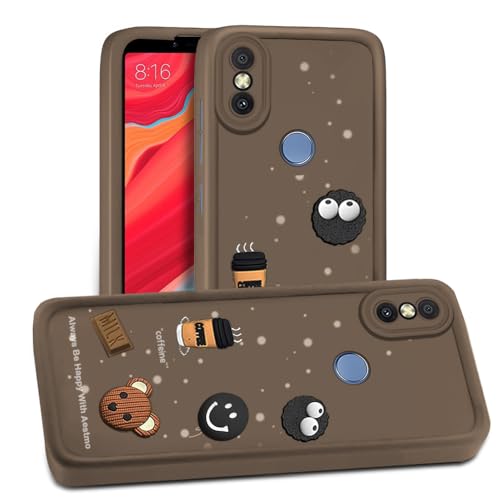 Image of AESTMO Back Case Cover for Redmi Y2 Cover | Cute Fun Cartoon 3D Ball | Coffee Silicone Case | Full Body Protection | Camera Protection Back Cover for Redmi Y2 (Brown)