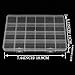 Samsace 2 Pack 24 Grids Clear Plastic Organizer Box Fixed Compartment Storage Container for Craft, Beads, Jewelry, Small Parts, Small Items