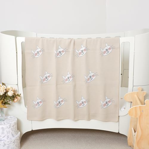 Image of Hadetoto Baby Blankets for Boys and Girls | Newborn, Knitted Cotton, Swaddle Blankets, Neutral Crochet Receiving Blanket, 40 x 30 inches