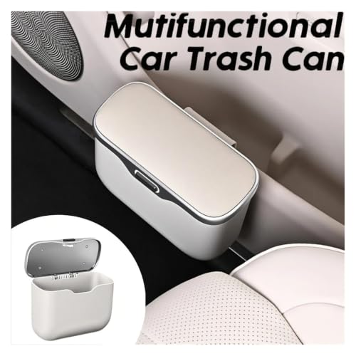 Basurero para coche multifuncional con tapa botón negro colgante 2
