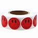 Hybsk Red Smiley Face Happy Stickers 1 inch Round Circle Teacher Labels 1,000 Total Per Roll (Red)
