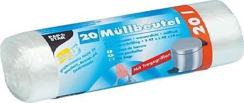 Preisvergleich Produktbild PAPSTAR 12075 Müllbeutel, 20 Liter, 20 HDPE klar