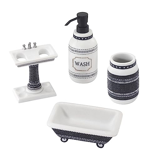 Image of Avanti Linens - Bathroom Accessories, 4pc Set Including Matching Tumbler, Toothbrush Holder, Soap Dish, & Soap Dispenser, Modern Home Decor (Bath Icons Collection)