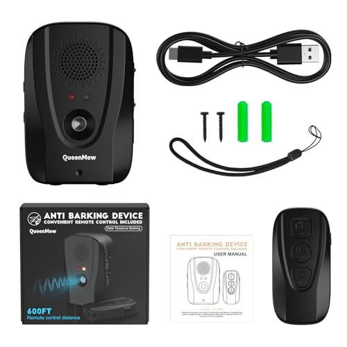 Bubbacare Antibell Ultraschall Gerät, 2-in-1-Automatik- und Fernbedienungs Anti Bell Gerät Hunde, 600 Fuß Fernreichweite Zum mit Ultraschall/Alarmton/Aufnahmewiedergabe für im Innen- und Außenbereich