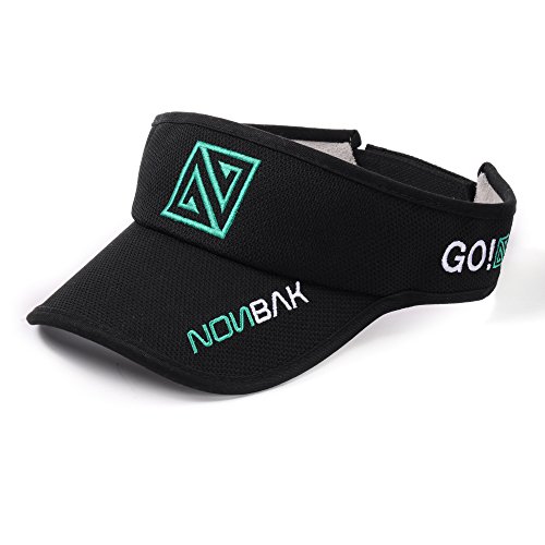 Nonbak Visiera/Visor Unisex Taglia Unica Vari Colori, Molto Leggero Chiusura in Velcro, Colore Nero