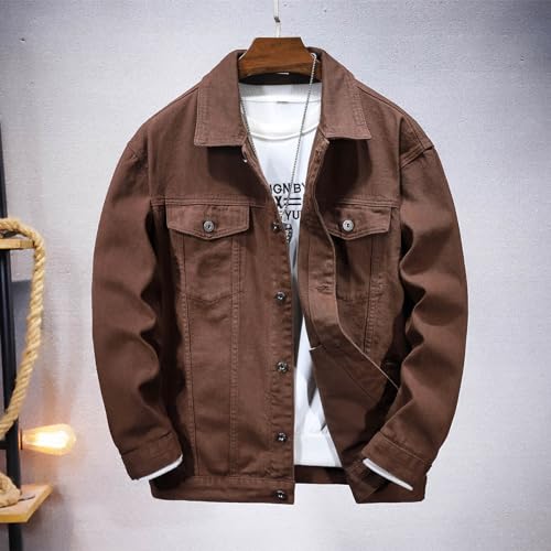 Spring Summer Fashion Jean Jacket for Men Lightweight Distressed Multi-Pocket Denim Coats Classic Lapel Cotton Jacket2