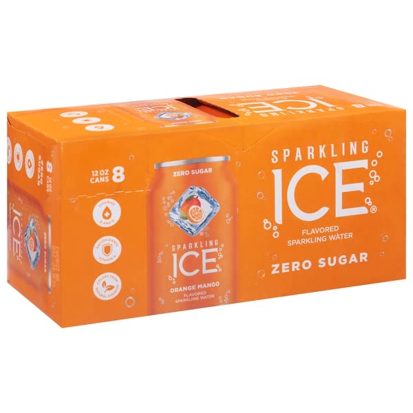 Sparkling Ice, Sparkling Water, Zero Sugar, Orange Mango Flavored, 12 Ounce
