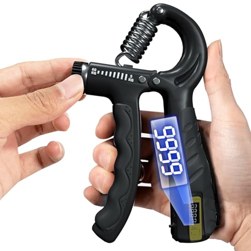 TattiOut ハンドグリップ 5-60kg 可変式 電子カウンター 握力 トレーニング ハンドグリッパー 握力グリッパー 20kg 30kg 40kg 50kg 60kg 負荷調整可能 TO24BB015 ブラック（ブラックグリップ）のサムネイル