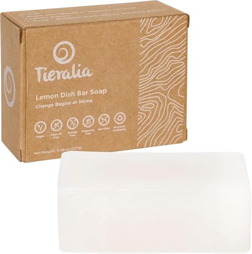 Image of Lemon Dish Soap Bar Pack of 2 - Solid Dish Soap Block, Natural Non Toxic Eco Friendly Plant Based Dishwashing Soap, Biodegradable, Zero Waste, Plastic Free Kitchen Soap (11.28 oz)