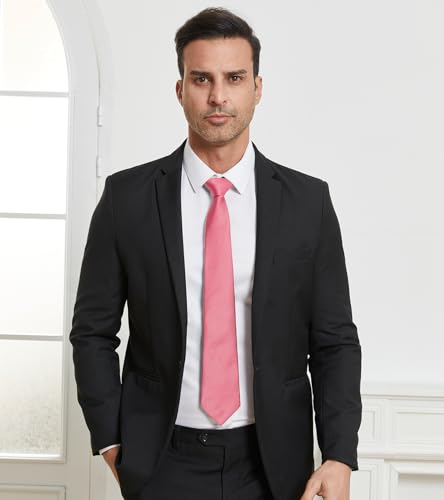 Image of DecTwig Men's Ties Solid Color Formal Neckties 3.15 inch (8CM) Black Ties For Men
