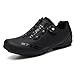 Hixingo Fahrradschuhe Herren Damen Rennrad Und MTB Schuhe Mit Gummisohle, Atmungsaktive Sneaker rutschfeste No-Lock Fahrradschuhe Mountainbike SPD Schuhe（Schwarz ，44 EU）