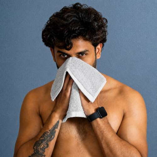 Image of HEELIUM Bamboo Face Towel | Ultra Absorbent & Odour-Free | 3X Softer Than Cotton Towels | 30 x 30 cm - 600 GSM