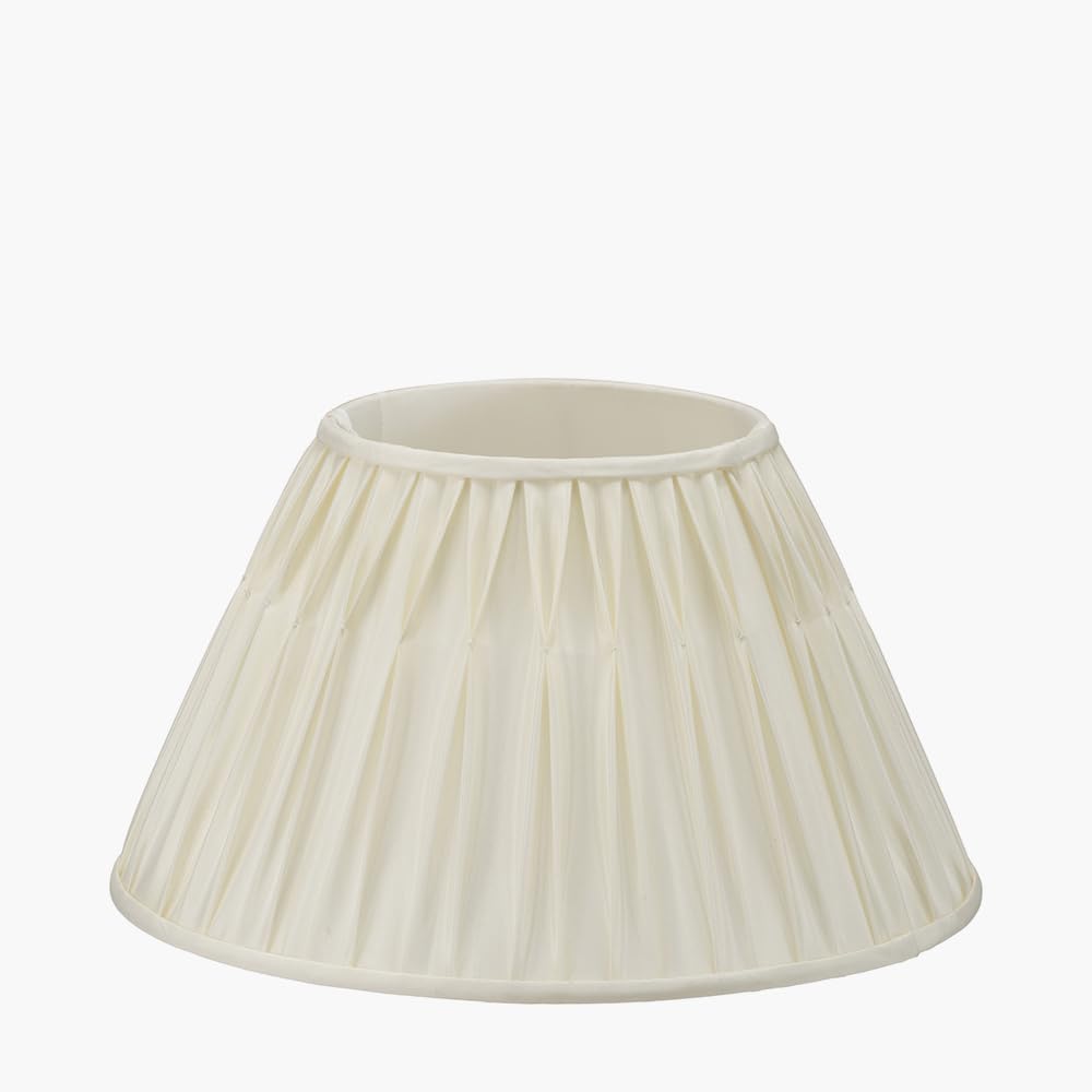 Empire Polysilk Pinch Pleat Lamp Shades for Table Lamps | Vintage Inspired Tapered Lampshade for Table Lamps | Table Lamp Shades Only | Candle Lampshade (White, 18 inch)
