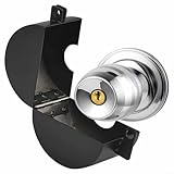 Qualoramall Türgriff-Verriegelungsvorrichtung aus Edelstahl, schwarze Knaufabdeckung Sicherheitswerkzeug zur Einschränkung des Zugangs, Eintritt in Mietobjekte, Büros oder Wohnungen, Anzug