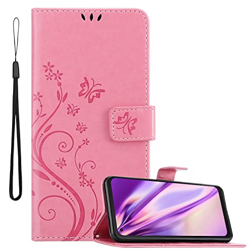 Cadorabo Funda Libro para Samsung Galaxy XCover Pro en Rosa Floral - Cubierta Proteccíon en Diseño de Flor con Cierre Magnético, Función de Suporte e 3 Tarjeteros - Etui Case Cover Carcasa