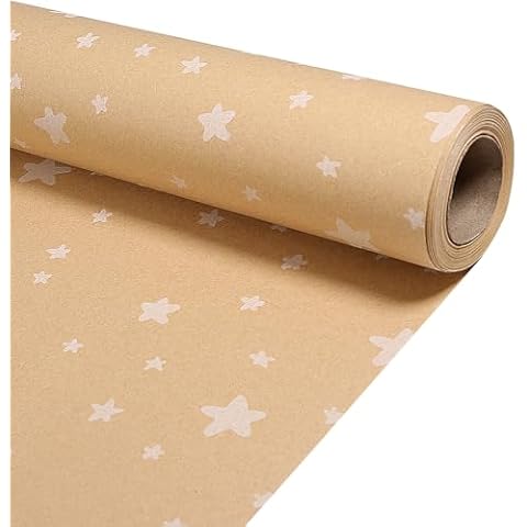 Christmas Wrapping Paper Roll, Eco-Friendly Kraft Cover