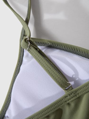 QJQ Girl's 3 Piece Swimsuits Floral Tropical V Neck Bathing Suit Bikini with Cover Up Skirt Sarong Wraps3