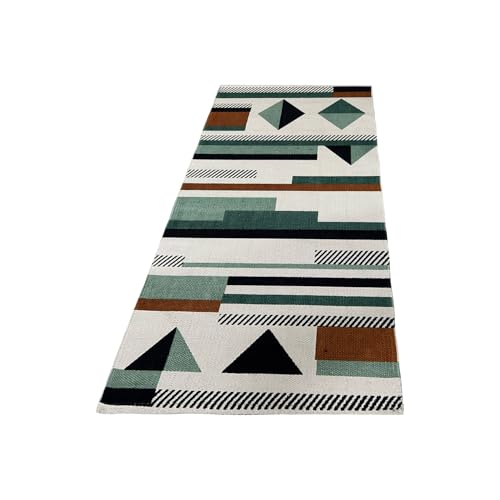 Image of SAGON 2x5 Ft Printed Runner Carpet - Cotton Bedside Rug for Bedroom & Living Room (Multi Abstrack)