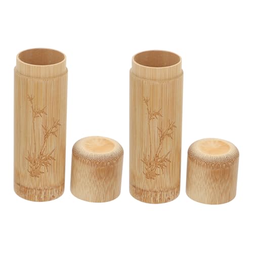 HAWILLOSCH 2個 竹製ペット骨壷 手元供養用 ミニ骨壺 ペット遺灰収納容器 耐腐食で丈夫なクリメーション骨箱 犬 猫用 メモリアル用品