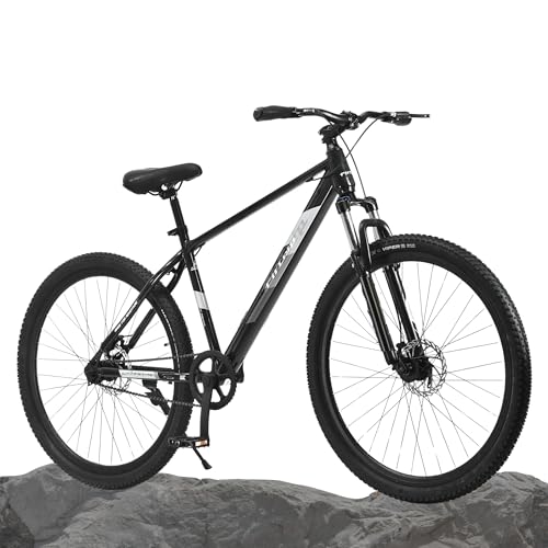 Image of FitTrip Dominator 29T Non-Gear MTB Cycle for Men | Zoom Lockout Suspension | Clarks Dual Disk Brakes | Zero Maintenance | Unisex Single Speed Without Gear Cycle (Dark Edition)