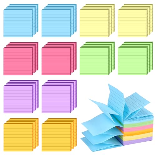 Blocs de notes adhésives lignées 3x3 lot de 36 recharges pastel 1800 feuilles