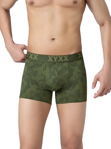 Image of XYXX Men's Cloudsoft Cotton Modal Geometric Print Trunks| Snug Fit, 4-Way Stretch & Anti-Roll No-Marks Waistband Underwear for Man