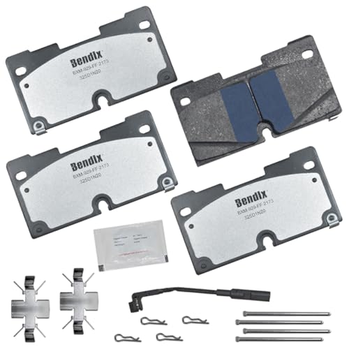 Image of Bendix Fleet Metlok MKD2173FM Semi-Metallic Front Brake Pads for Select Models Cadillac Escalade,ESV,Chevrolet Cheyenne,Silverado 1500,LTD,Suburban,Tahoe,GMC Sierra,Sierra 1500,Limited,Yukon,XL