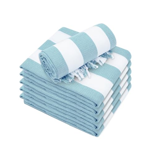 Kongdaoth Set of 6 Turkish Beach Towel, Cotton Beach Towels, 36 x 71 Inches Turkish Towel, Sand...