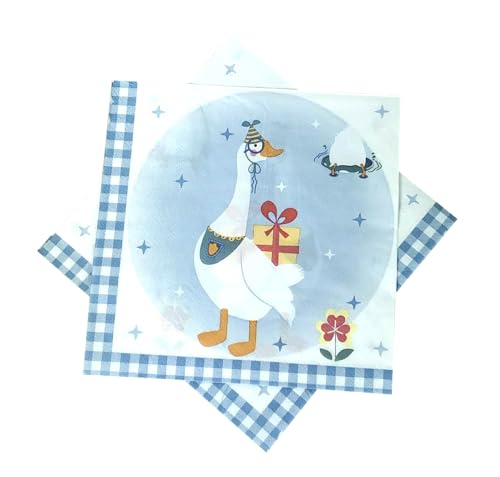 Servilletas de ganso azul de 2 capas que evitan manchas en cumpleaños de niños
