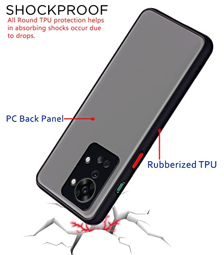 Image of Pikkme Oneplus Nord 2T 5G Back Cover | Hybrid Smoked Back | Full Camera Protection | Raised Edges | Super Soft-Touch | Bumper Case for Oneplus Nord 2T 5G (Black)