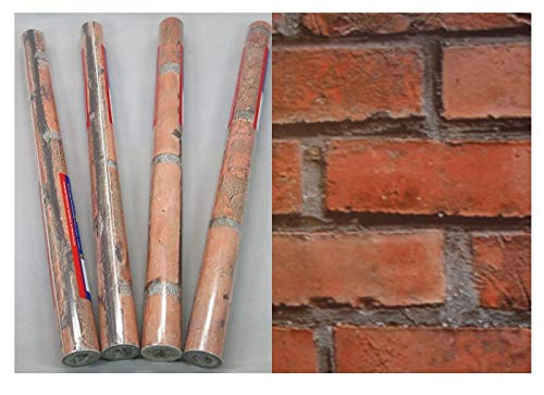 i.stHOME 4 Rollen Klebefolie Mauer Brick - Möbelfolie Dekorfolie je Rolle 45x200 cm - Selbstklebende Folie Cover