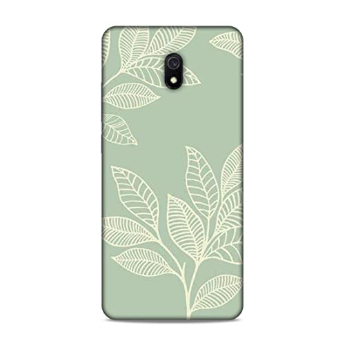 Image of Printed Mobile Back Hard Case Cover for Xiaomi Redmi 8A | Leaves, Sketch, White Leaves A-2192