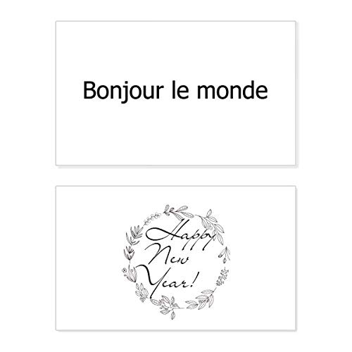 Tarjeta conmemorativa de Año Nuevo francés Hello World con mensaje de bendición para regalar