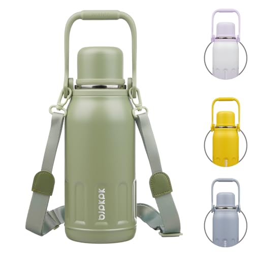 Image of BJPKPK Stainless Steel Insulated Bottle with Handle & Strap, 40oz