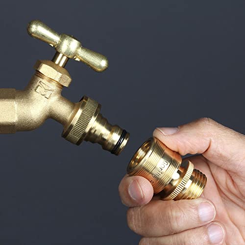 Gorilla Easy Connect Garden Hose Quick Connect Fittings. ¾ Inch Ght Solid Brass. (1) #TOP5